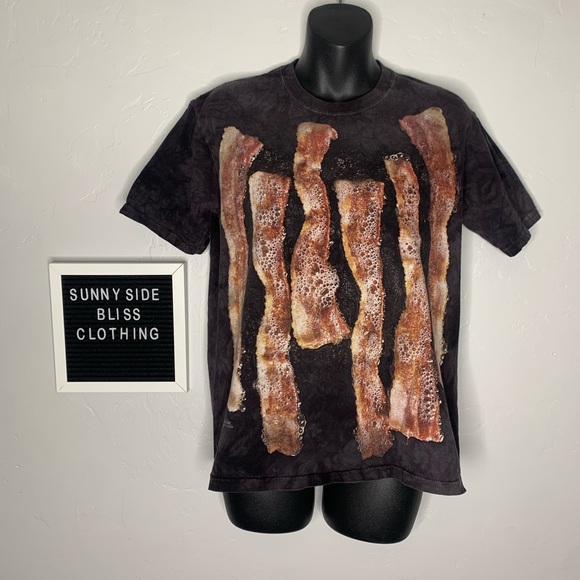 The Mountain Tie Dye Crewneck Short Sleeve Bacon Graphic Tee Size Small - Picture 1 of 4